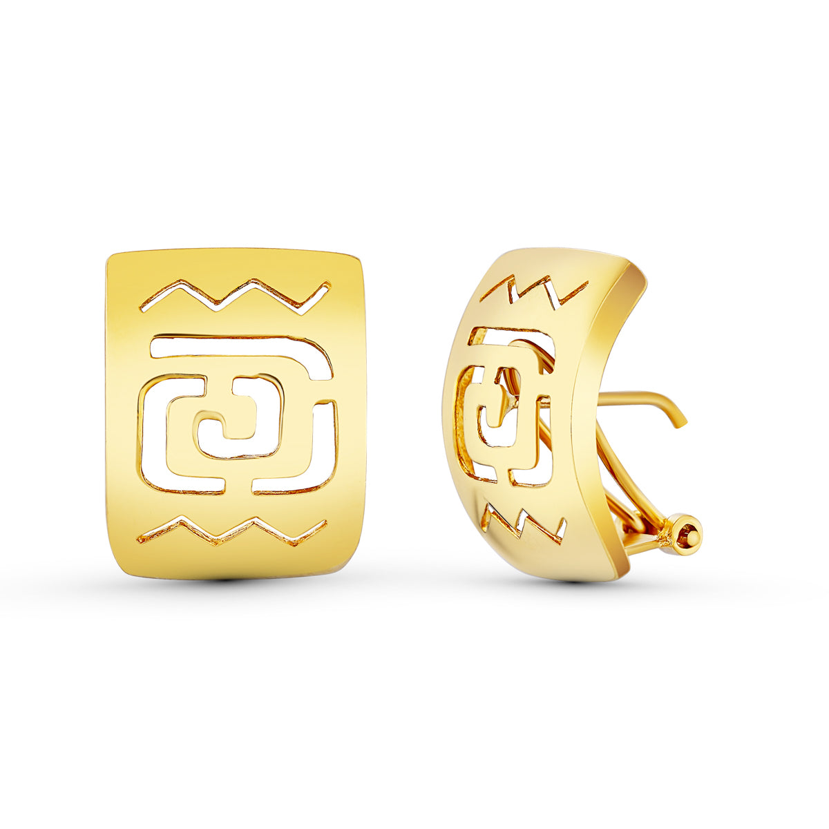 Boucles d'oreilles Ouvertes Or Jaune 18K 20X15 mm Fermoir Omega
