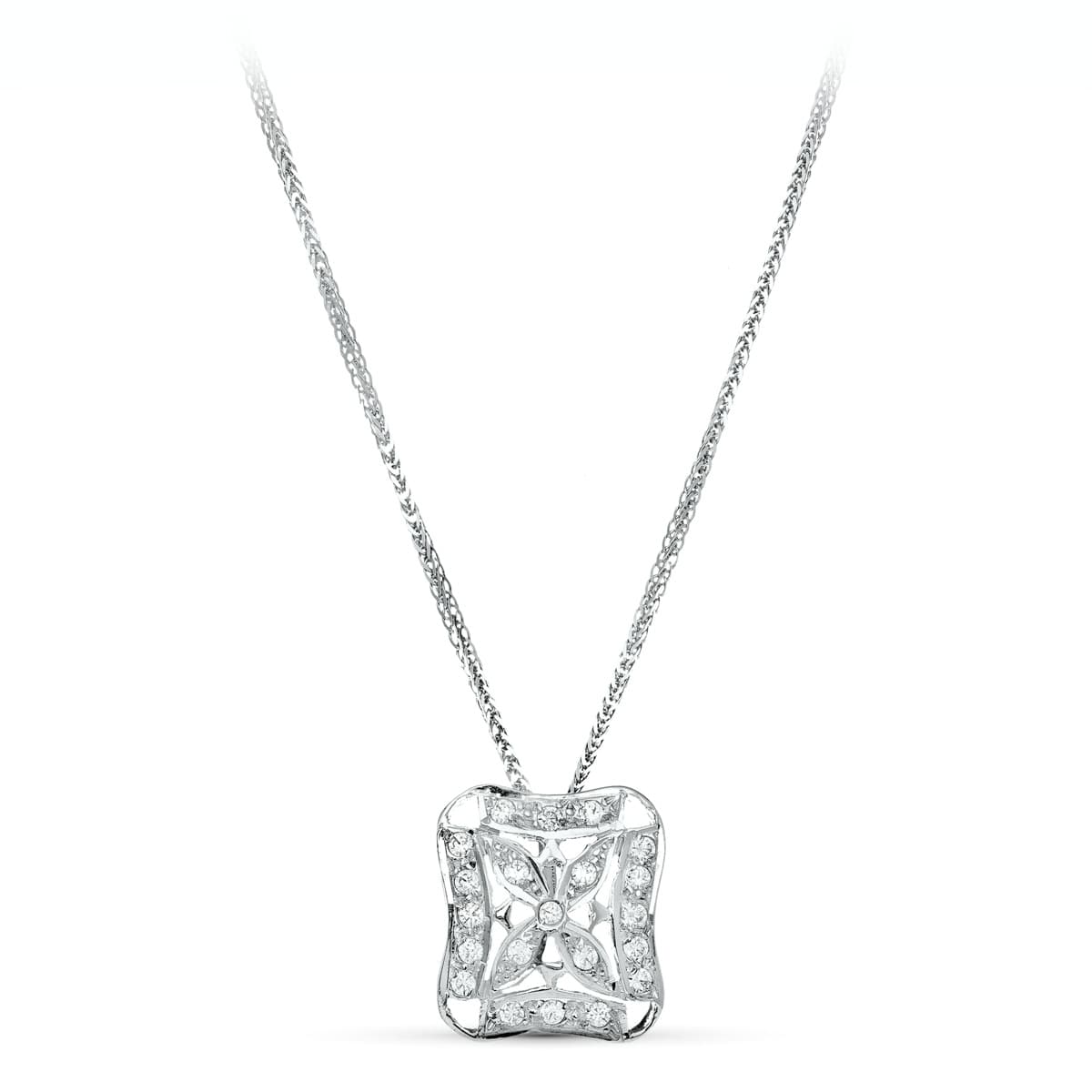 Colar Quadrado em Ouro Branco 18K