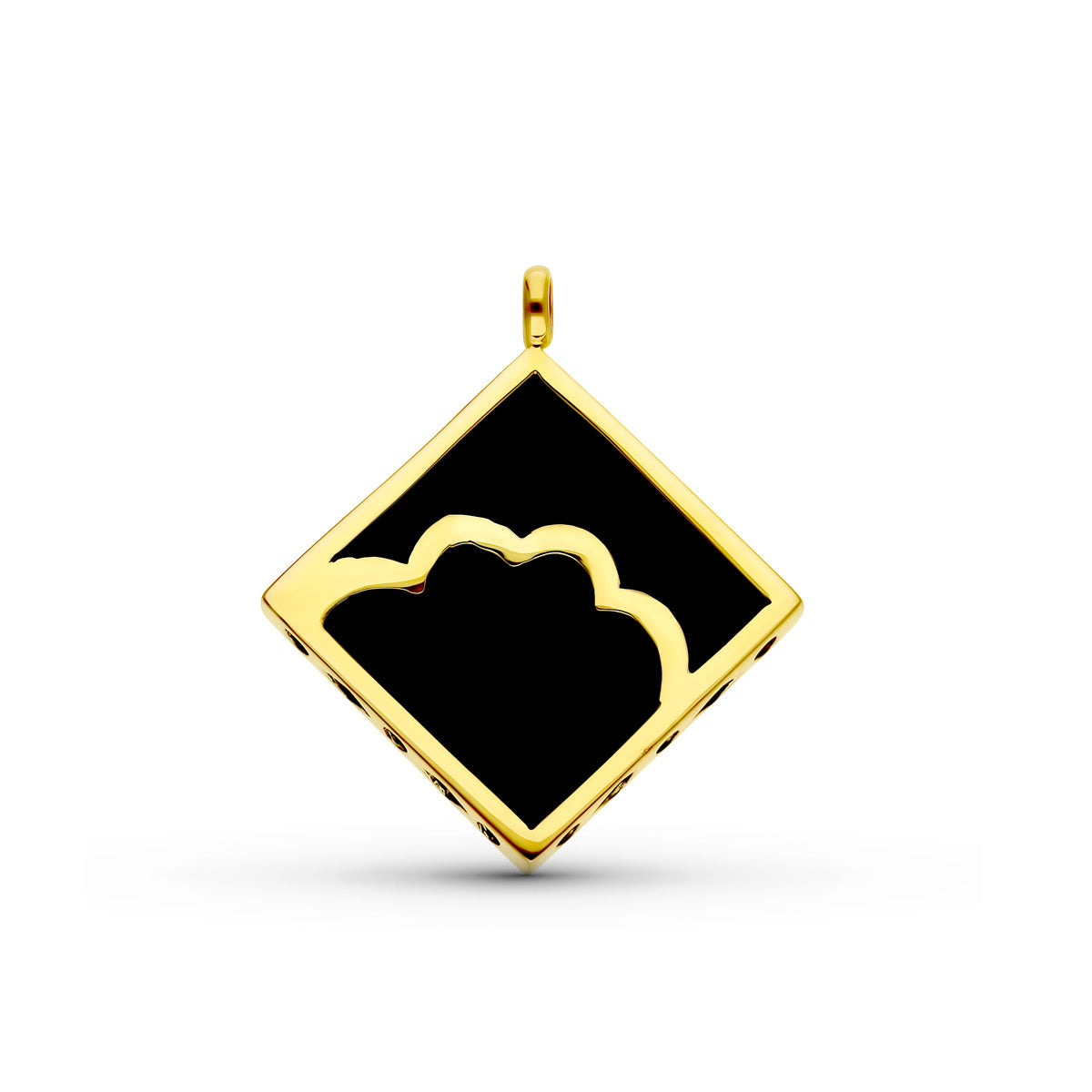 18K gult gull Ebony Cloud anheng