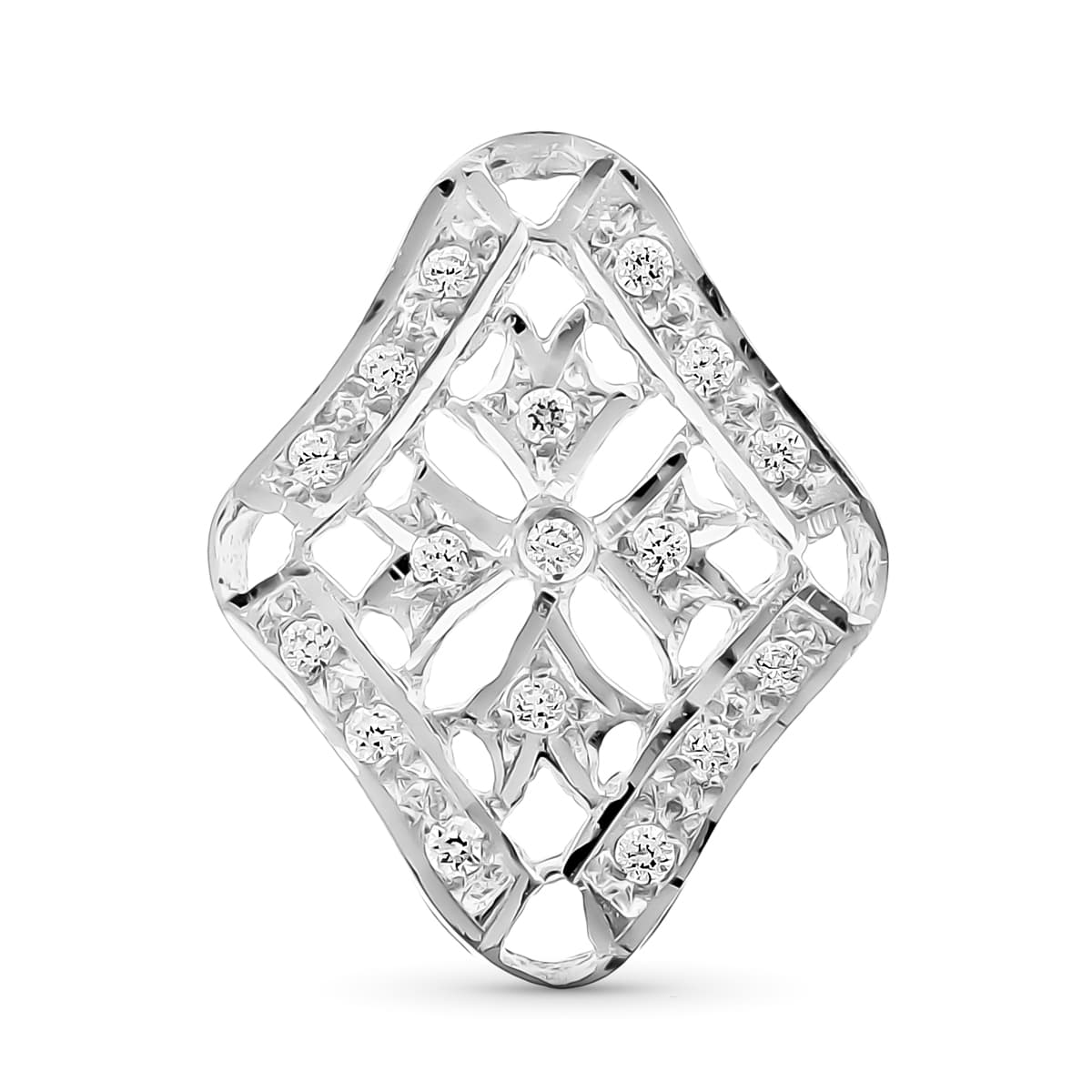 18K vitguld diamanthänge med zirkoner