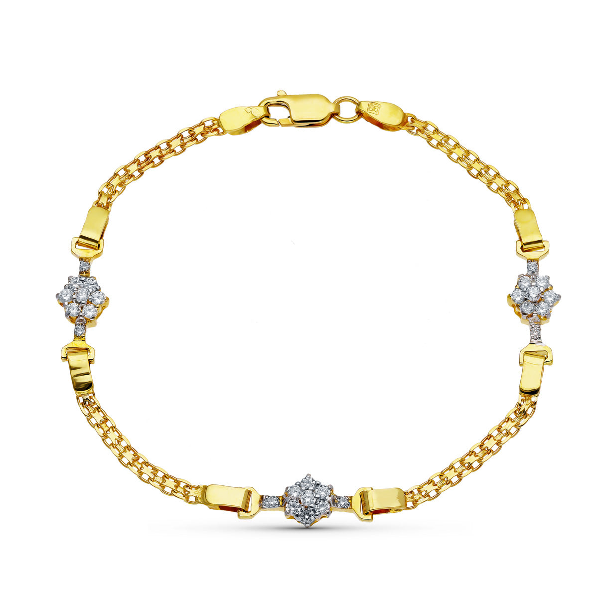 Pulsera Comunión en Oro Bicolor de 18K con Renta y Estera