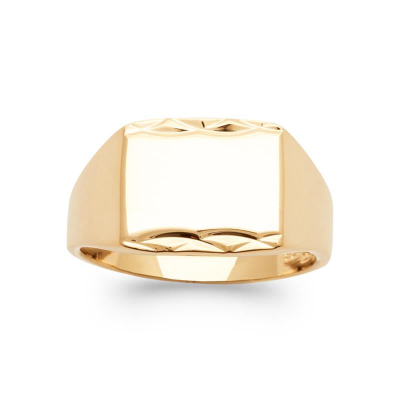 Signet Ring - Rectangular - Gold Plated