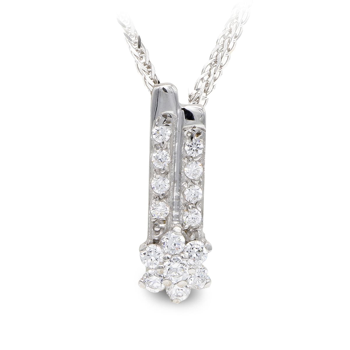 Collar Oro Blanco 18K Circonitas