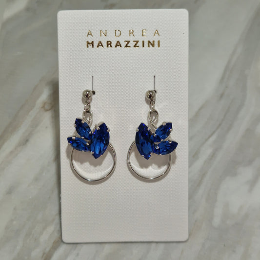 Shuttle - Blue - Silver - Earrings - Andrea Marazzini