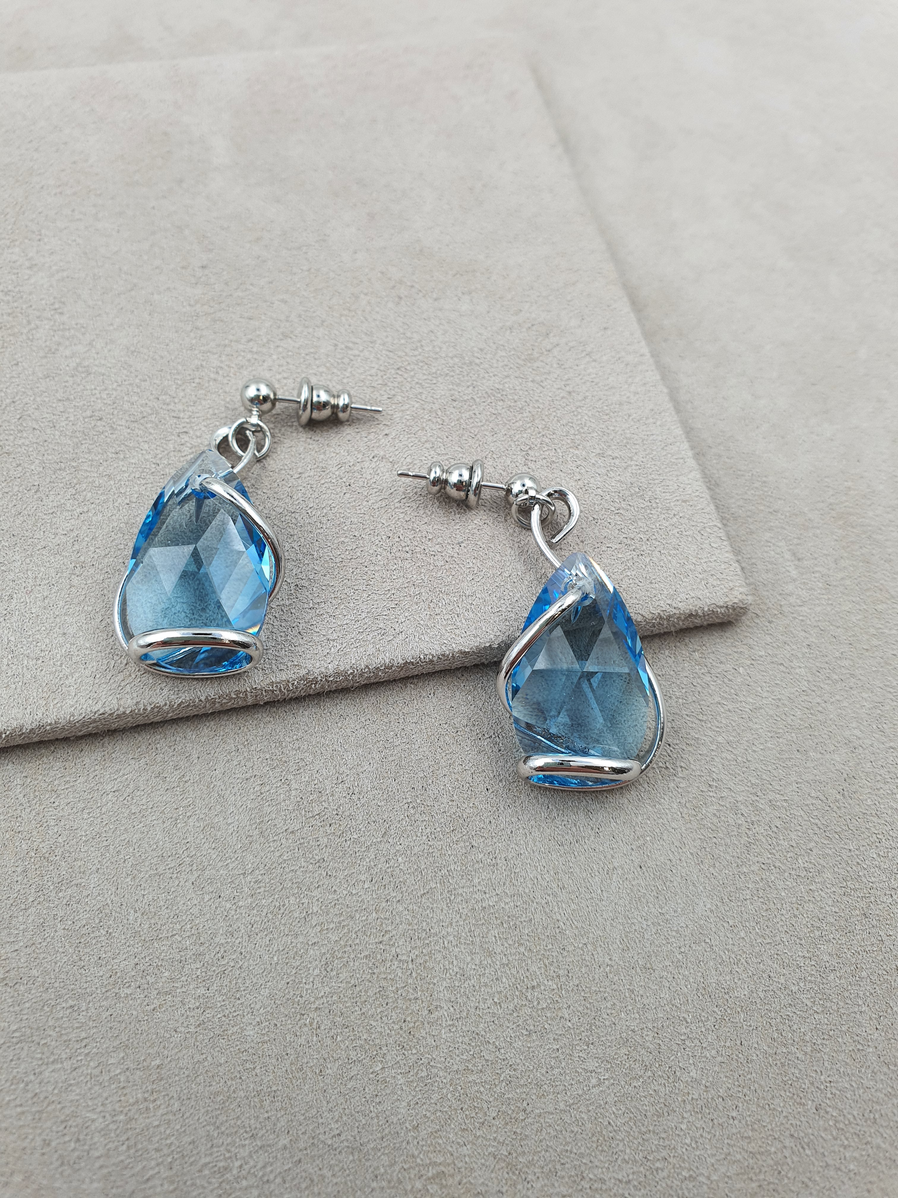 Mini Drop - Aquamarine - Silver - Earrings - Andrea Marazzini