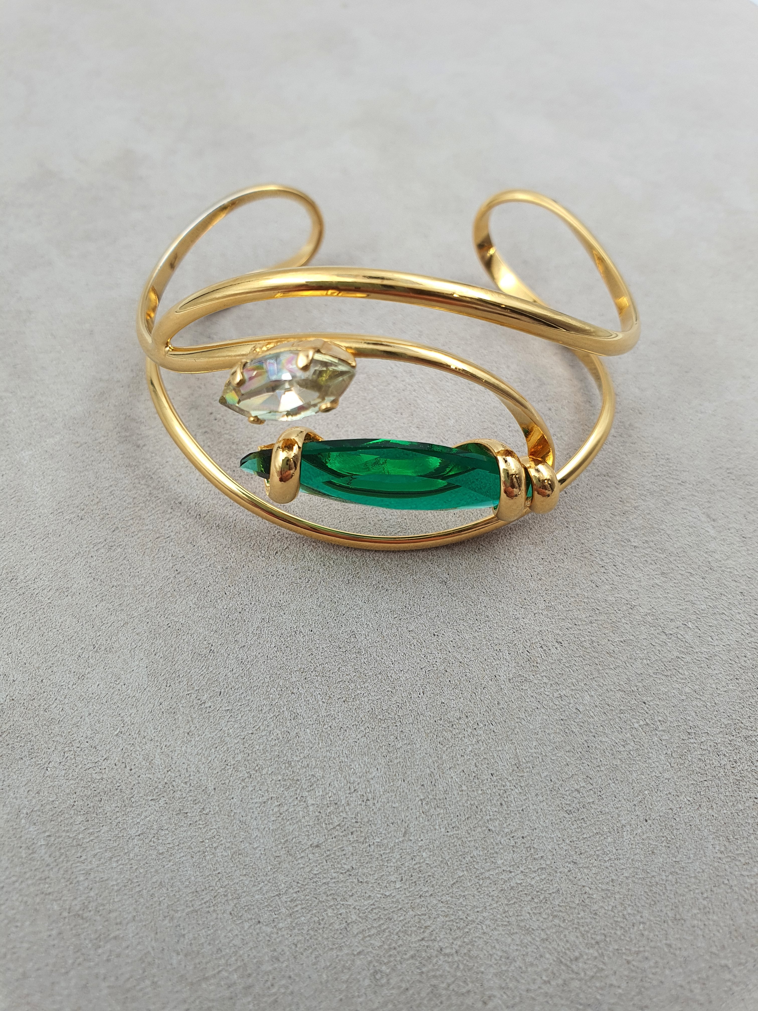 Navette - Emerald - Gold - Bracelet - Andrea Marazzini