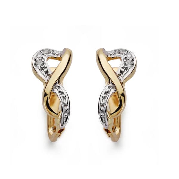 Pendientes de Oro Bicolor de 9K. Cierre Catalán 12X5 mm