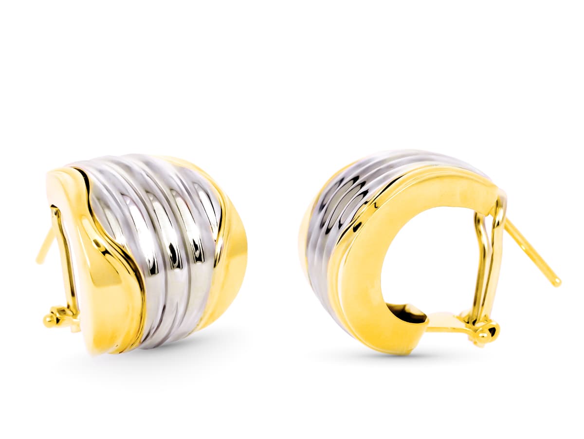 Pendientes Oro Bicolor 18K 18 X 17 mm