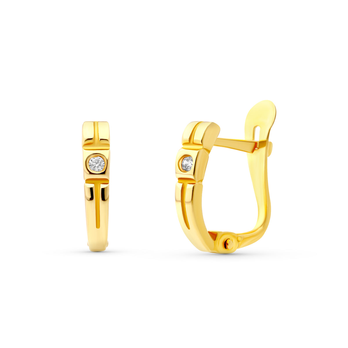 Pendientes Circonitas 18K 10X2 mm