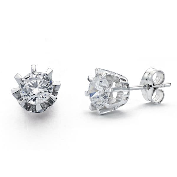Pendientes Oro Blanco 18K 7mm