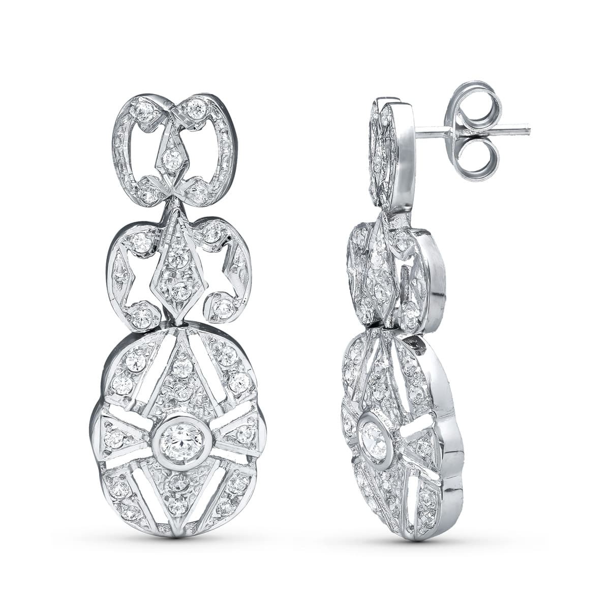 Brincos em ouro branco 18K