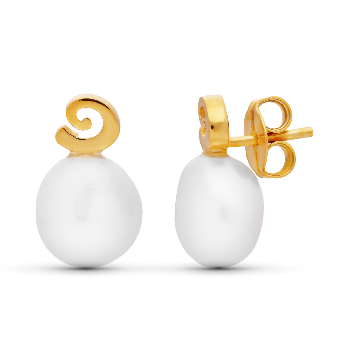 Pendientes Perlas Barrocas Oro Amarillo 18K Cierre Mariposa