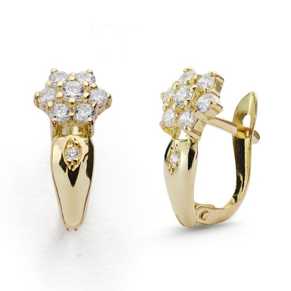 18K Sarkıt Bicolor Circonita 15X7 mm