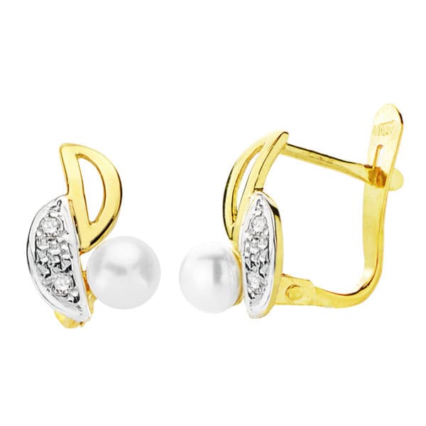 18K gullperleøreringer 4-4,5 mm katalansk lås