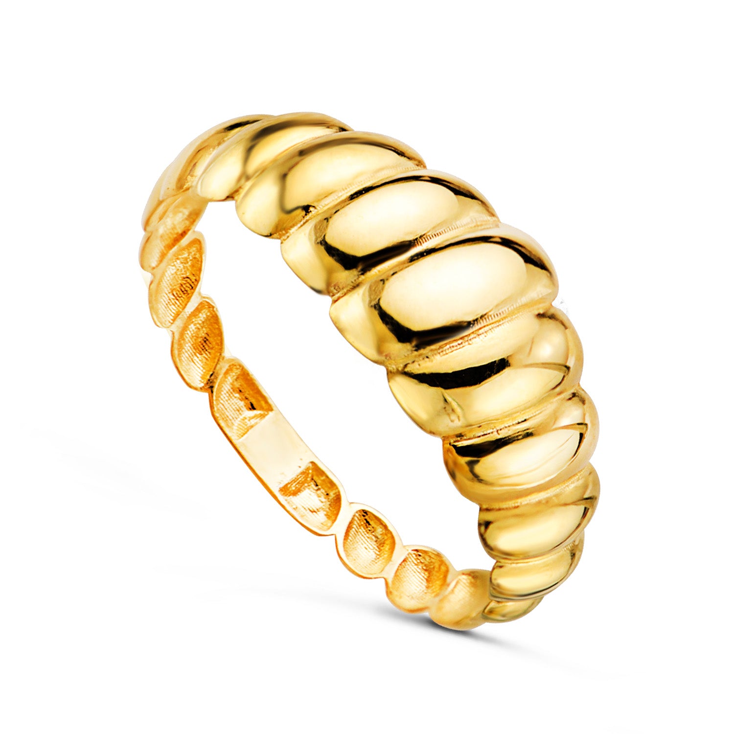 18K gul guld Brilliant Gallons Halvmåne Ring Bredde: 75 mm