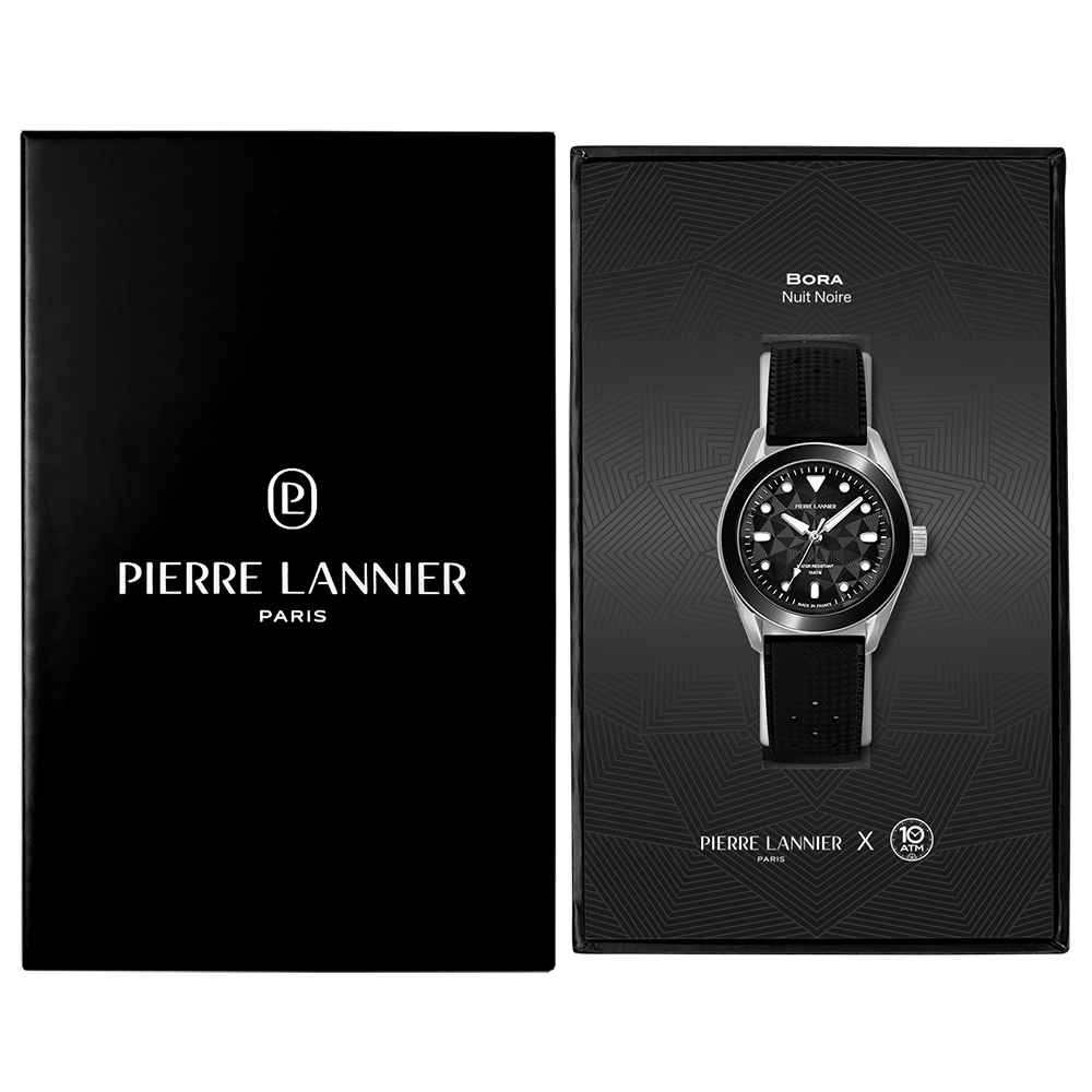 Montre mixte Pierre Lannier BORA 207K133 – cadran noir bracelet caoutchouc noir – vue 3