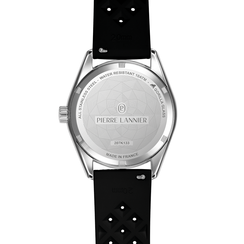 Montre mixte Pierre Lannier BORA 207K133 – cadran noir bracelet caoutchouc noir – vue 7