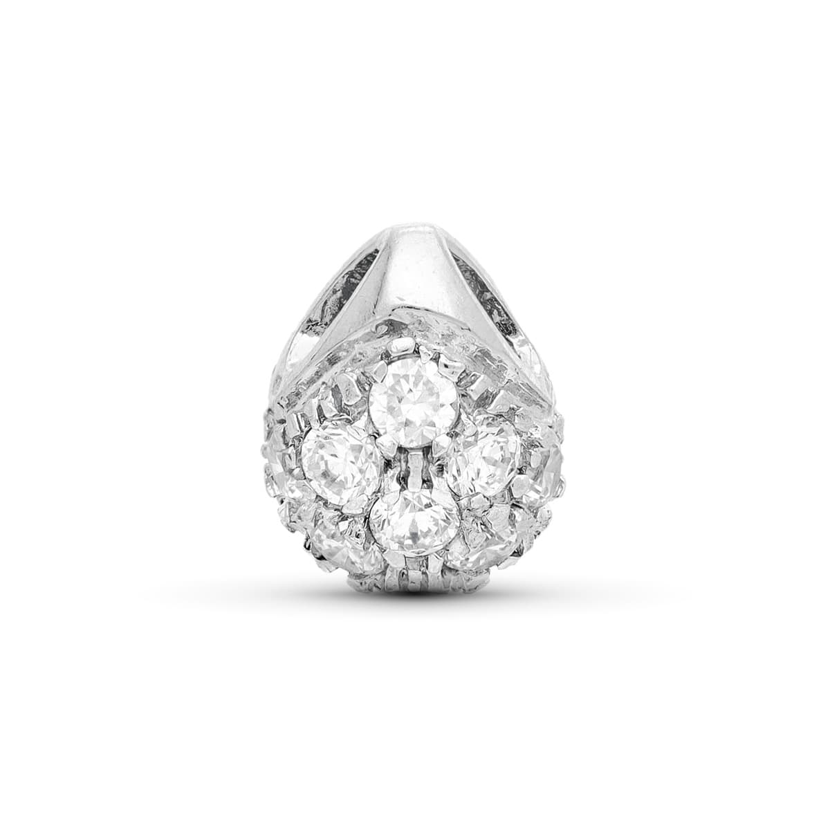 18K witgouden bolhanger met zirkonen