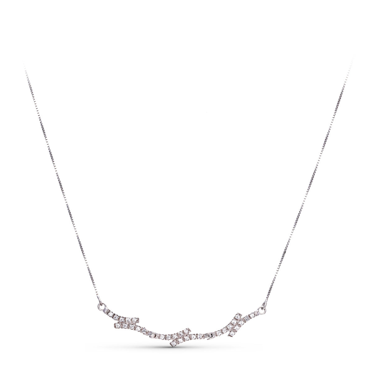 Cadena Veneciana Oro Blanco 18K Circonitas