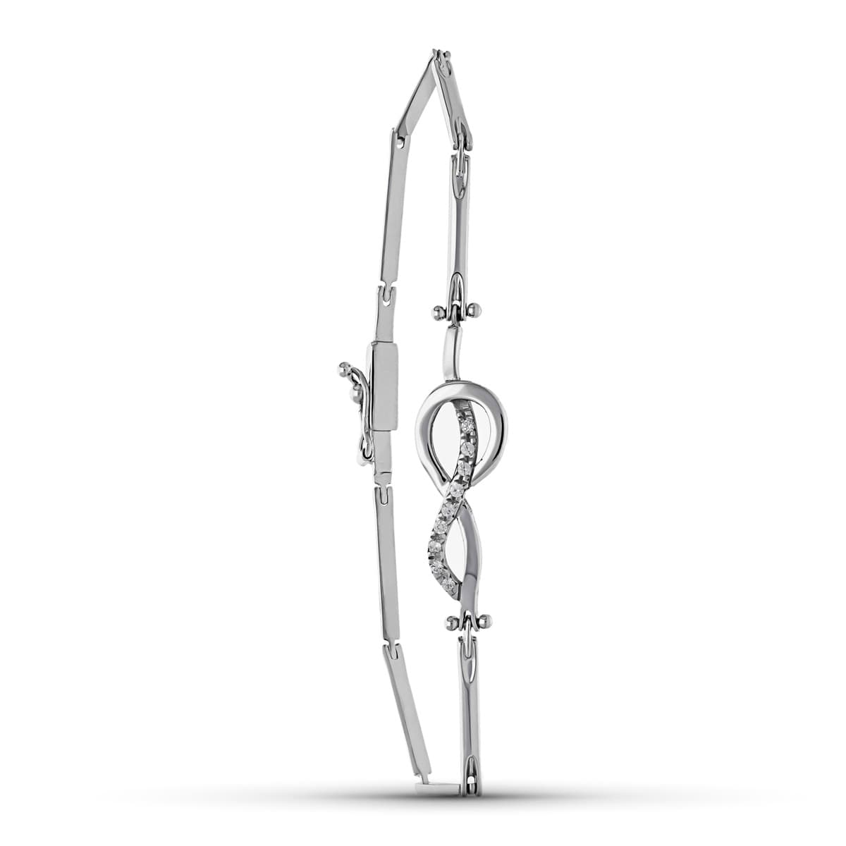 Pulseira em ouro branco 18K com zircônias