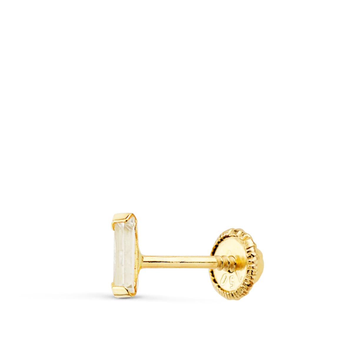 18K Piercing en Or Jaune et Zircon 4X2 mm (minimum 3 Unités)