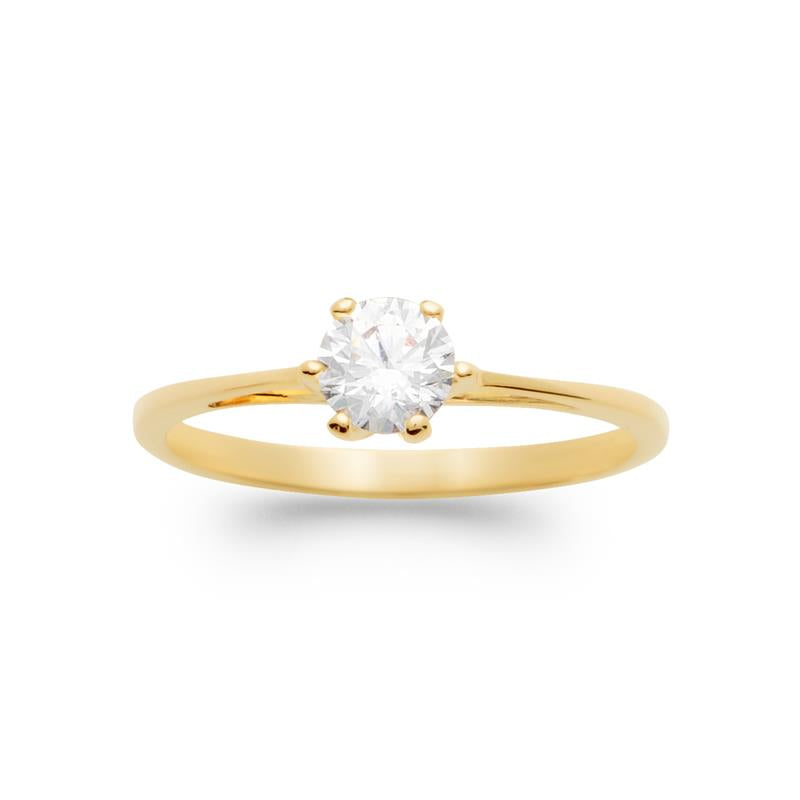 Solitaire - Gold Plated Ring - Azuline