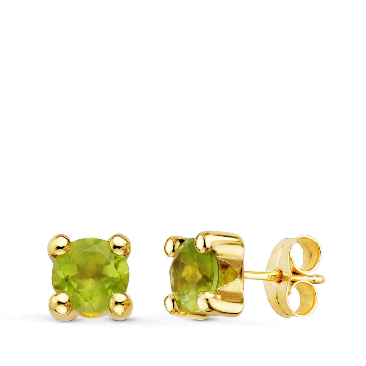 18 K gul guld Peridot øreringe 1,86 Ct Push lås