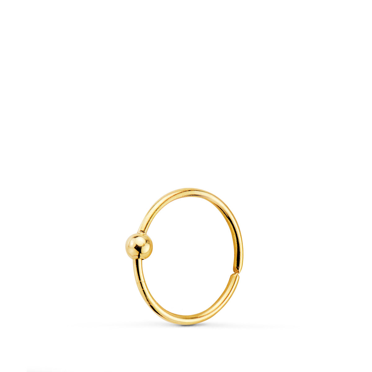 Næsepiercing i 18K gul guld med glat kugle 1,5 mm Diameter: 8 mm