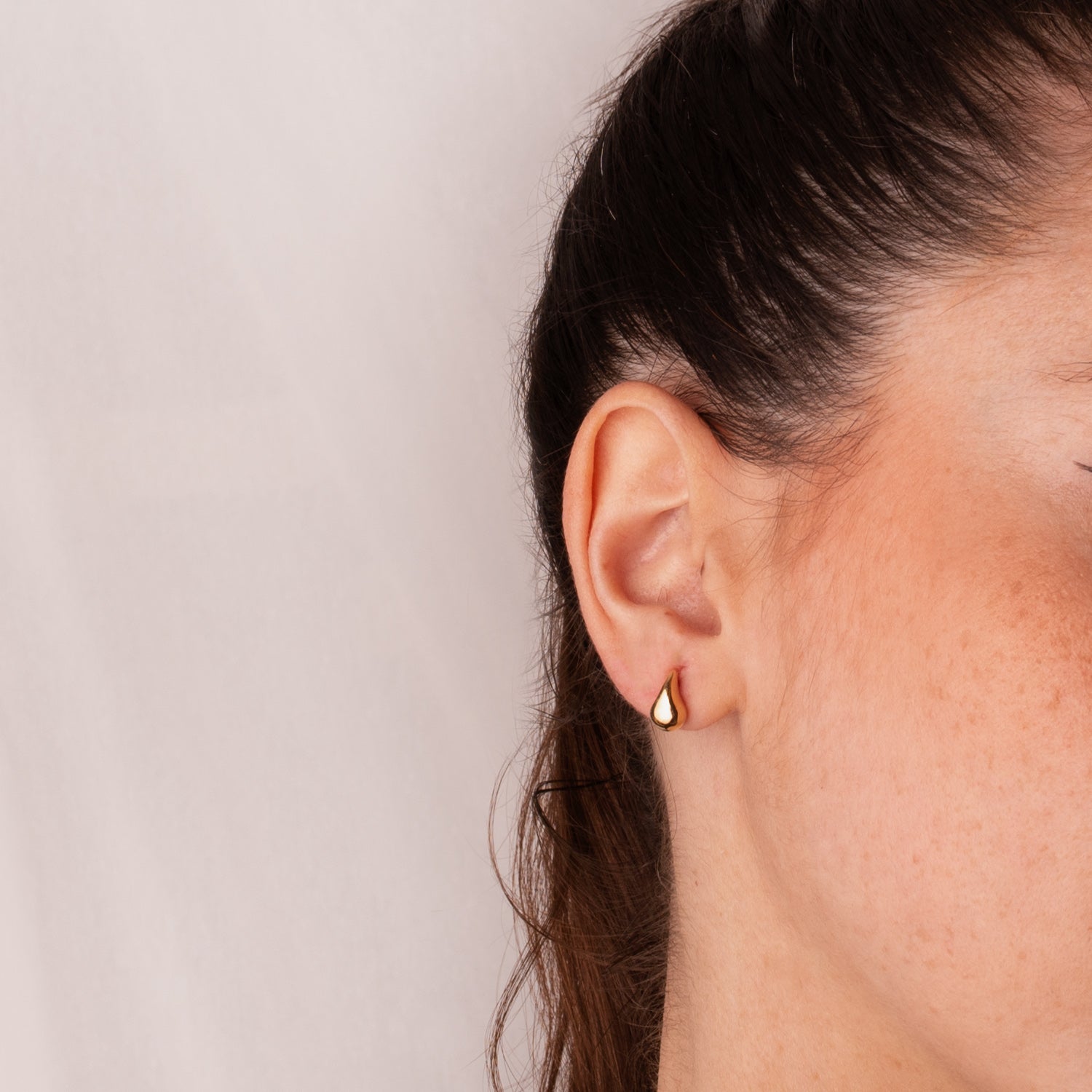 Boucles d'oreilles Or Jaune Lisse Creuse Brillant Goutte 10 X 6 mm Fermoir Fermoir Pousseettes Papillon