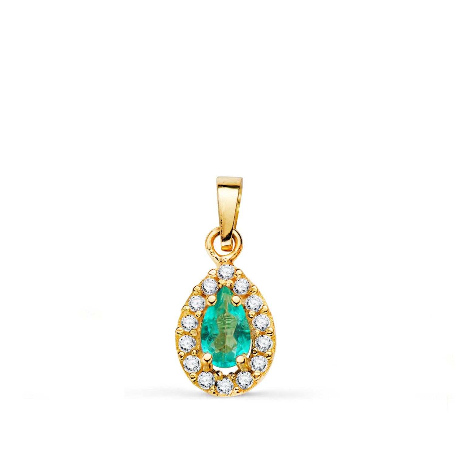 Κρεμαστό 18 καρατίων κίτρινο χρυσό Drop Paraiba Topaz Stone and Zircon 11 X 6 mm