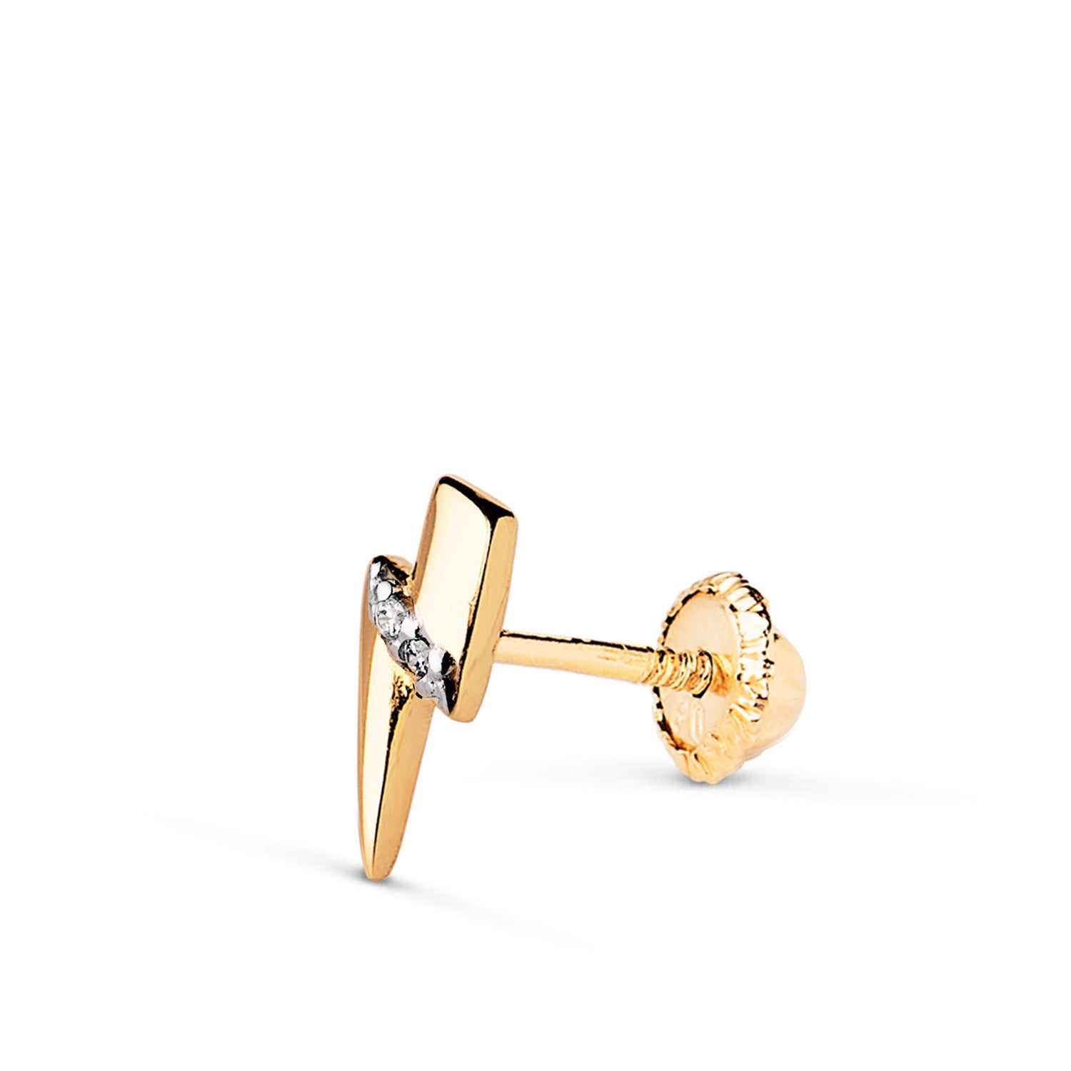 Piercing en Or Jaune 18K avec Pierres en Zircone Taille : 9X3 mm Fermoir a Vis