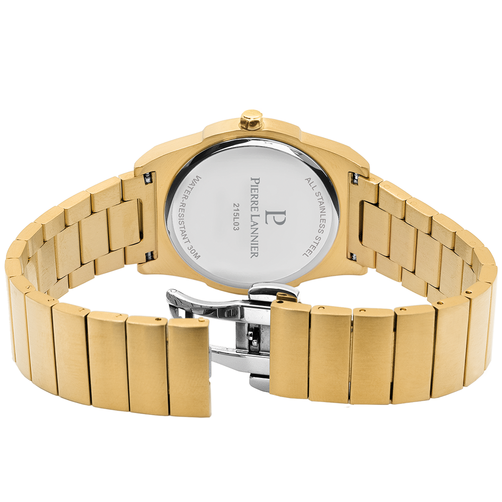 Montre homme Pierre Lannier CANDIDE 215L032 – cadran noir bracelet acier doré – vue 5