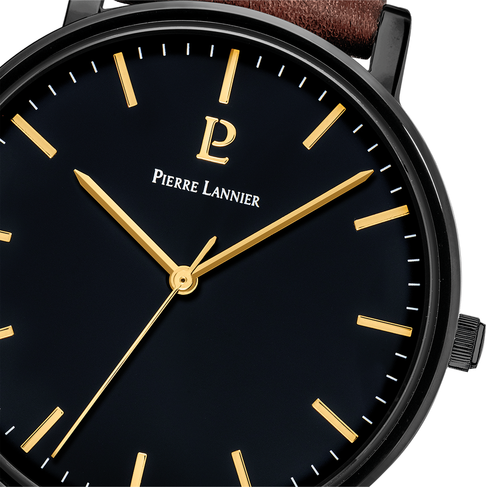 Essential - Noir Cuir - Montre - Pierre Lannier