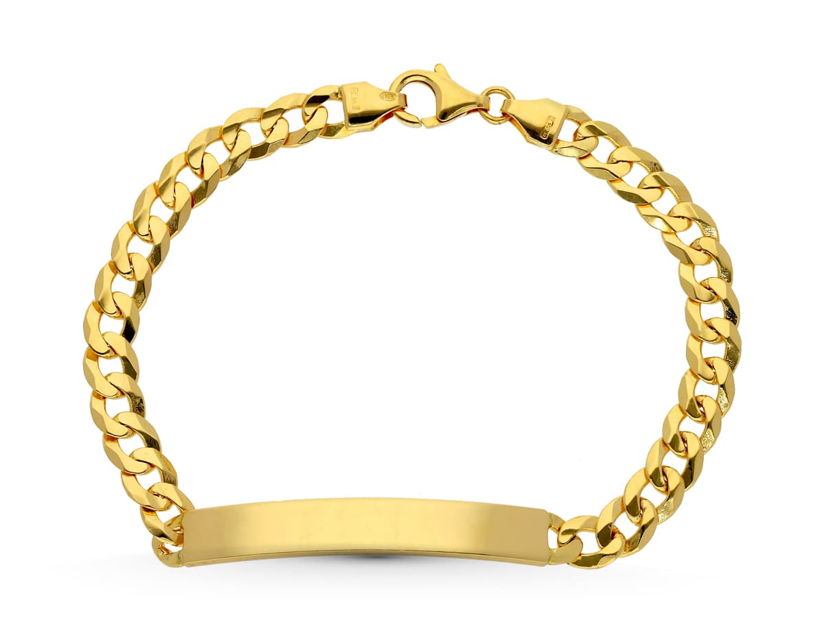 Gourmette en Or Jaune Massif 18K 21 Cm 6 mm
