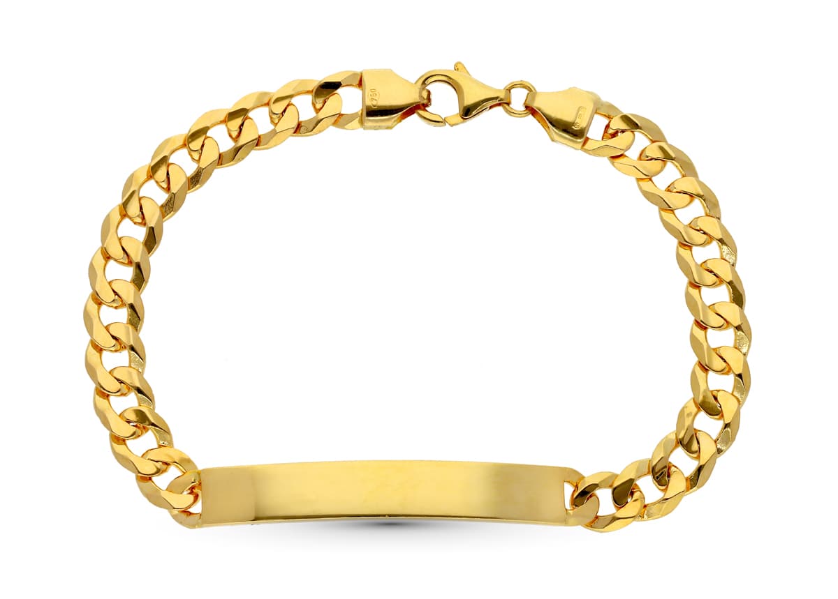 Gourmette Or Jaune Massif 18K 22 Cm 8 mm