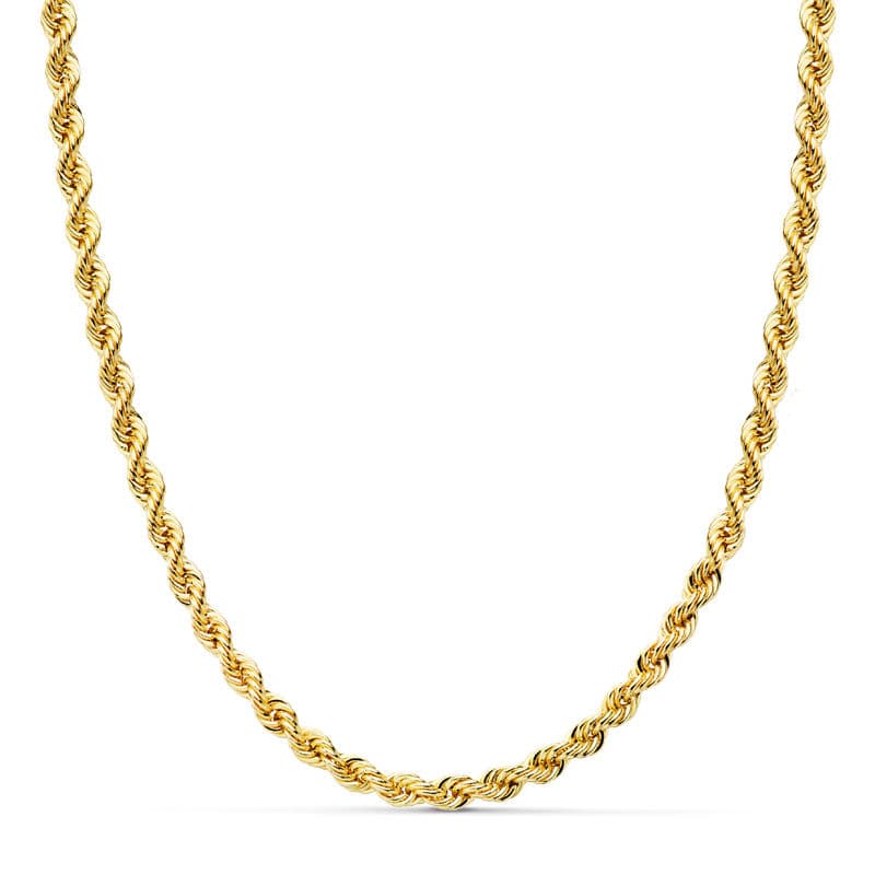 Or Jaune Clair Salomonico 18K Largeur du Cordon : 3,8 mm Longueur : 60CM