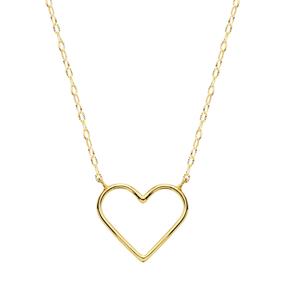 Collier en Or Jaune 18K C?urs 16X14 mm 40CM