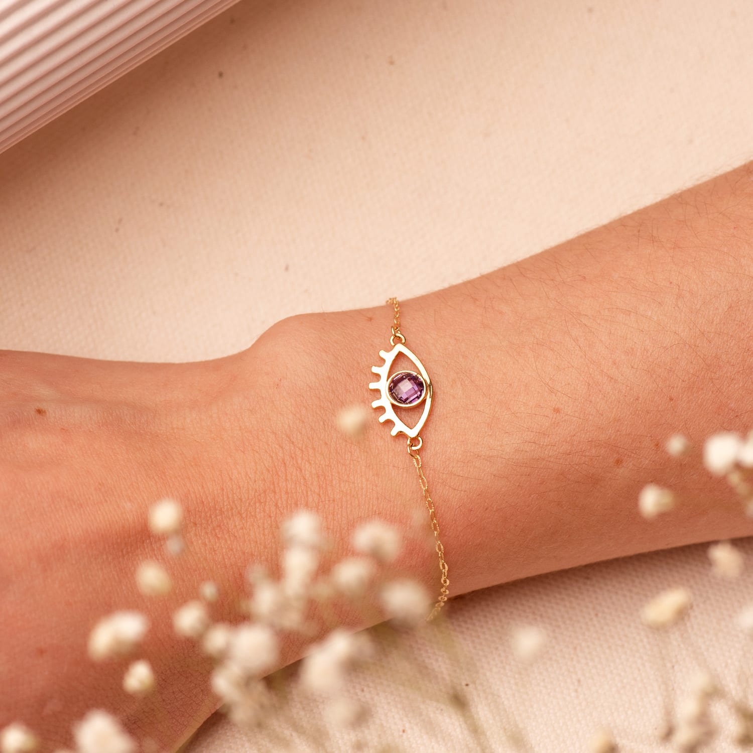 18K イエロー ゴールド イビル アイ ブレスレット