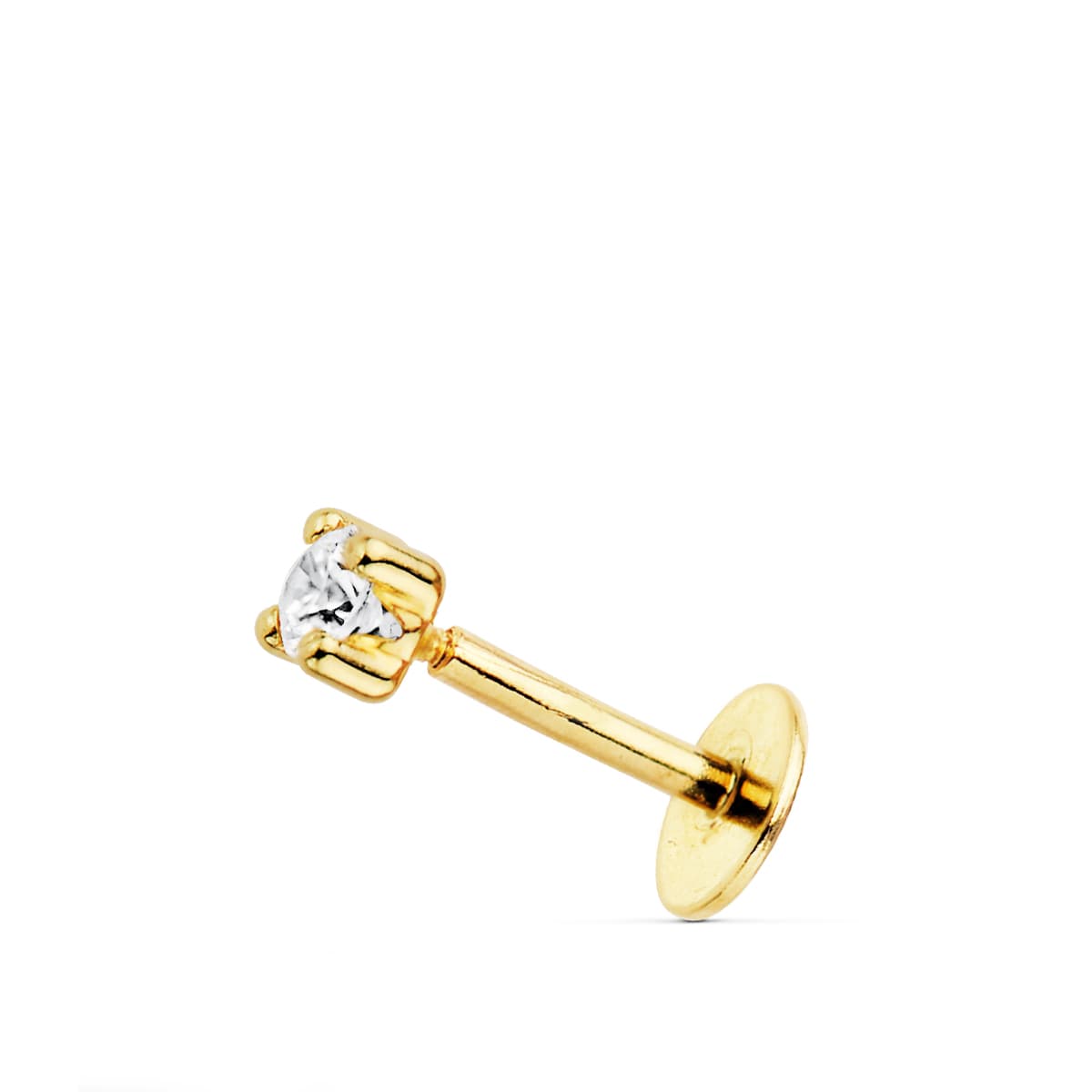 18K piercing do rtů 4 hroty zirkon