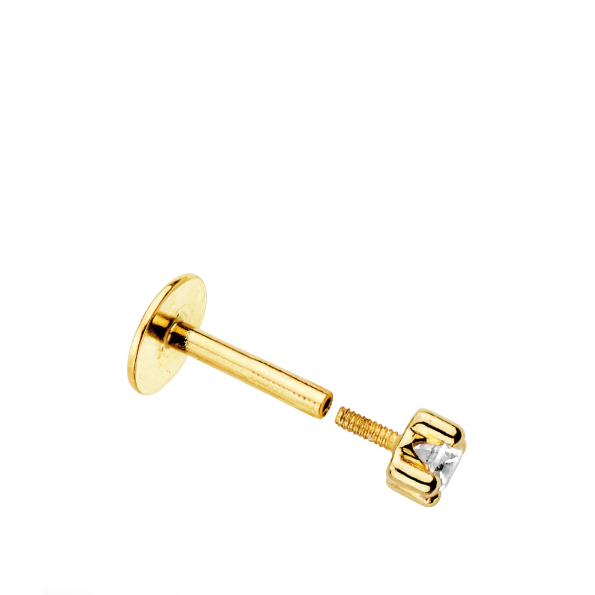18K piercing do rtů 4 hroty zirkon