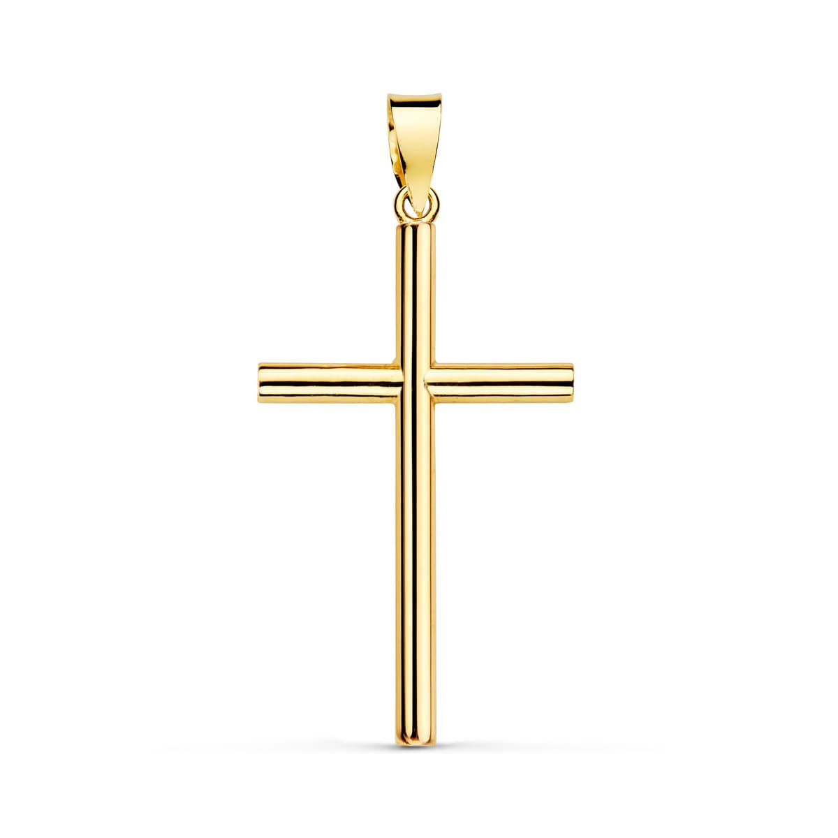 18K Croix en Or Jaune Creuse 26 X 15X 2 mm