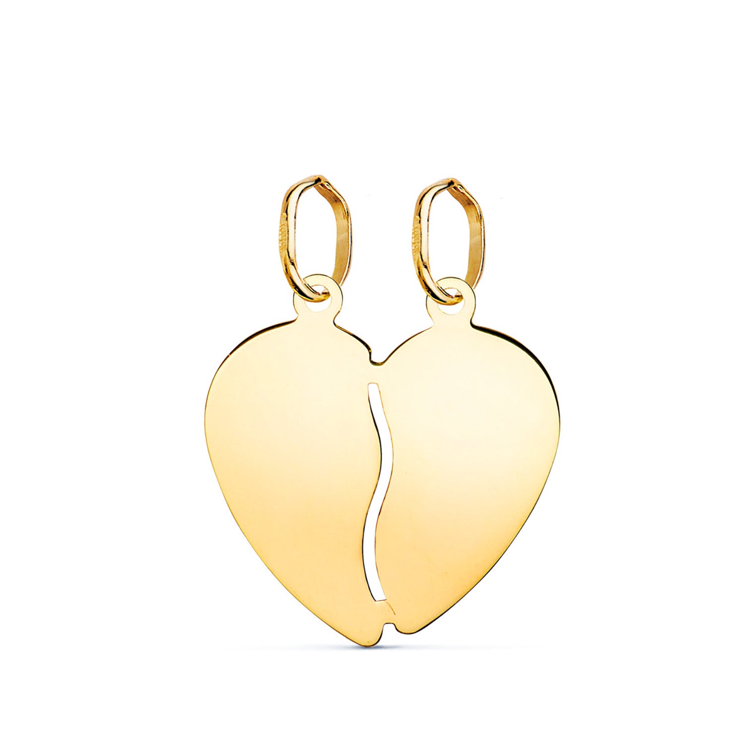 18K guld knust hjerte vedhæng. 17x15 mm