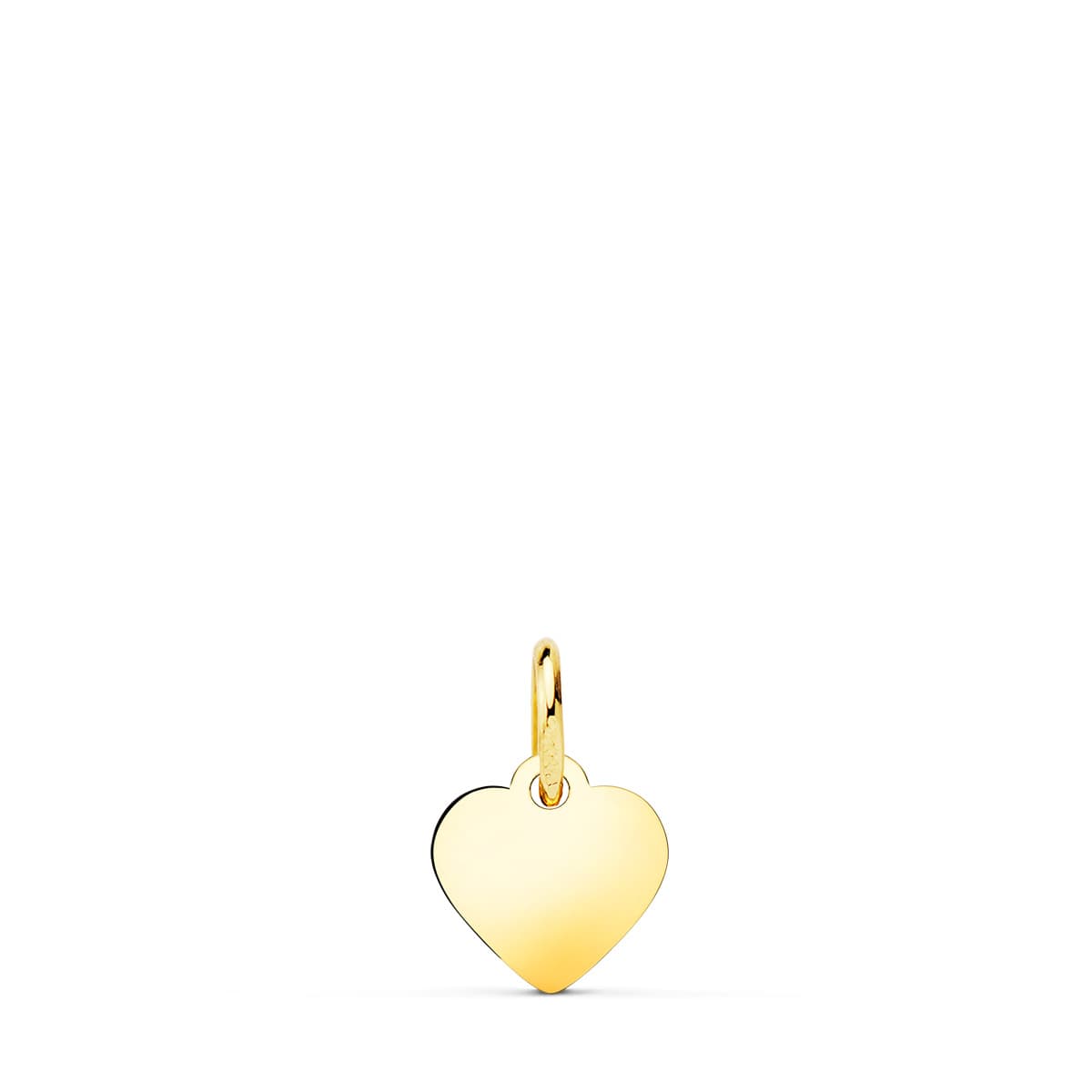 Pendentif Plaque Or Jaune 18K Coeur Lisse Brillant 8X8 mm