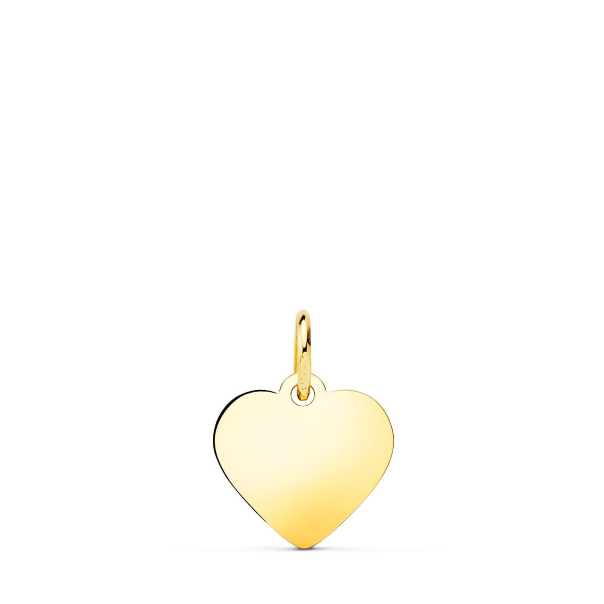 Placa Corazón Lisa Oro Amarillo 18K Brillante 12X12 mm
