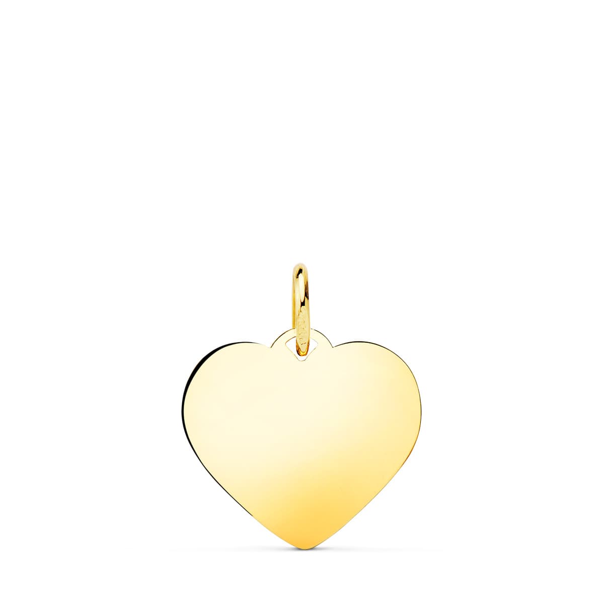 Placa Oro Amarillo 18K Corazón Liso Brillante 16X16 mm