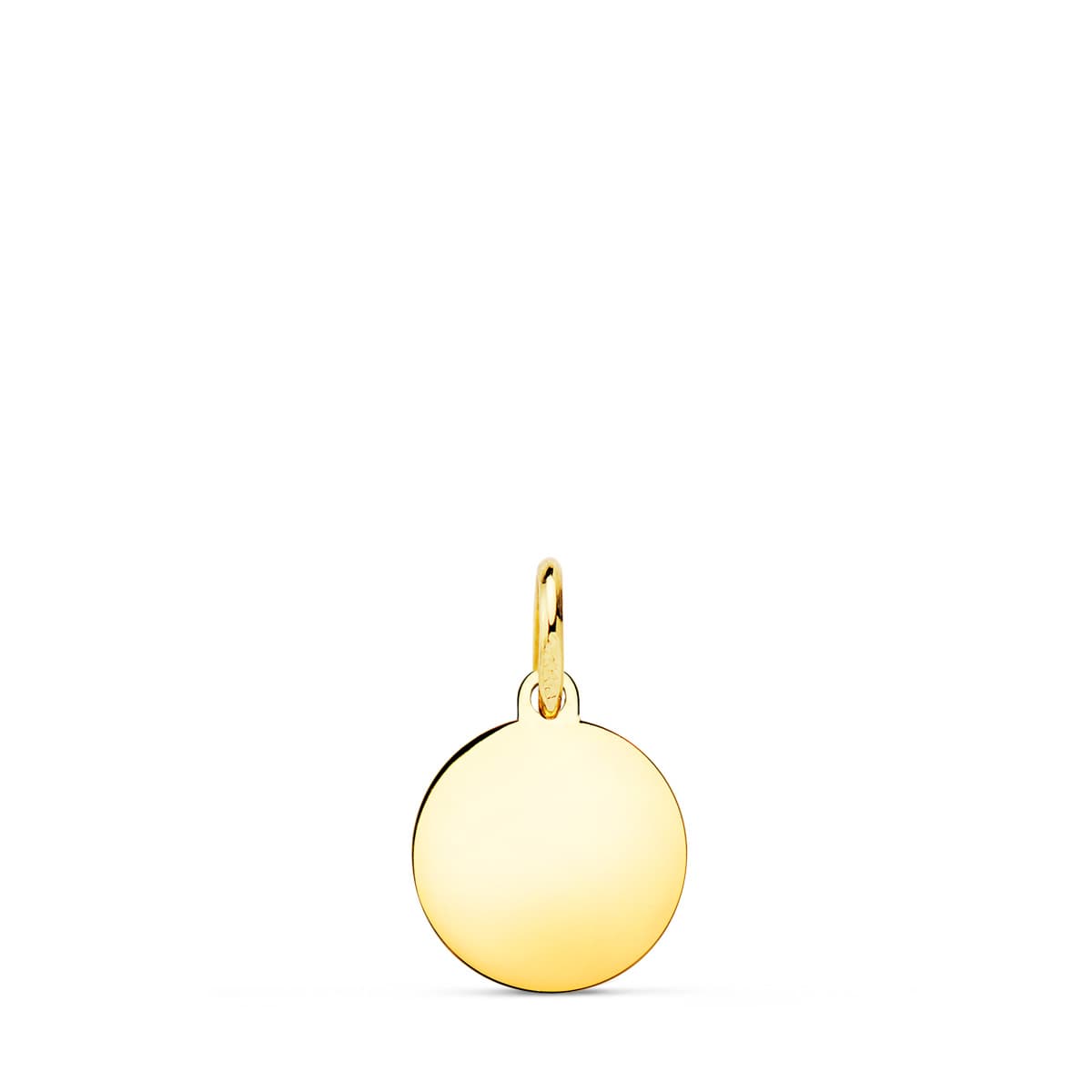 18K Pendentif Rond Or Jaune Brillant Brillant 10 mm