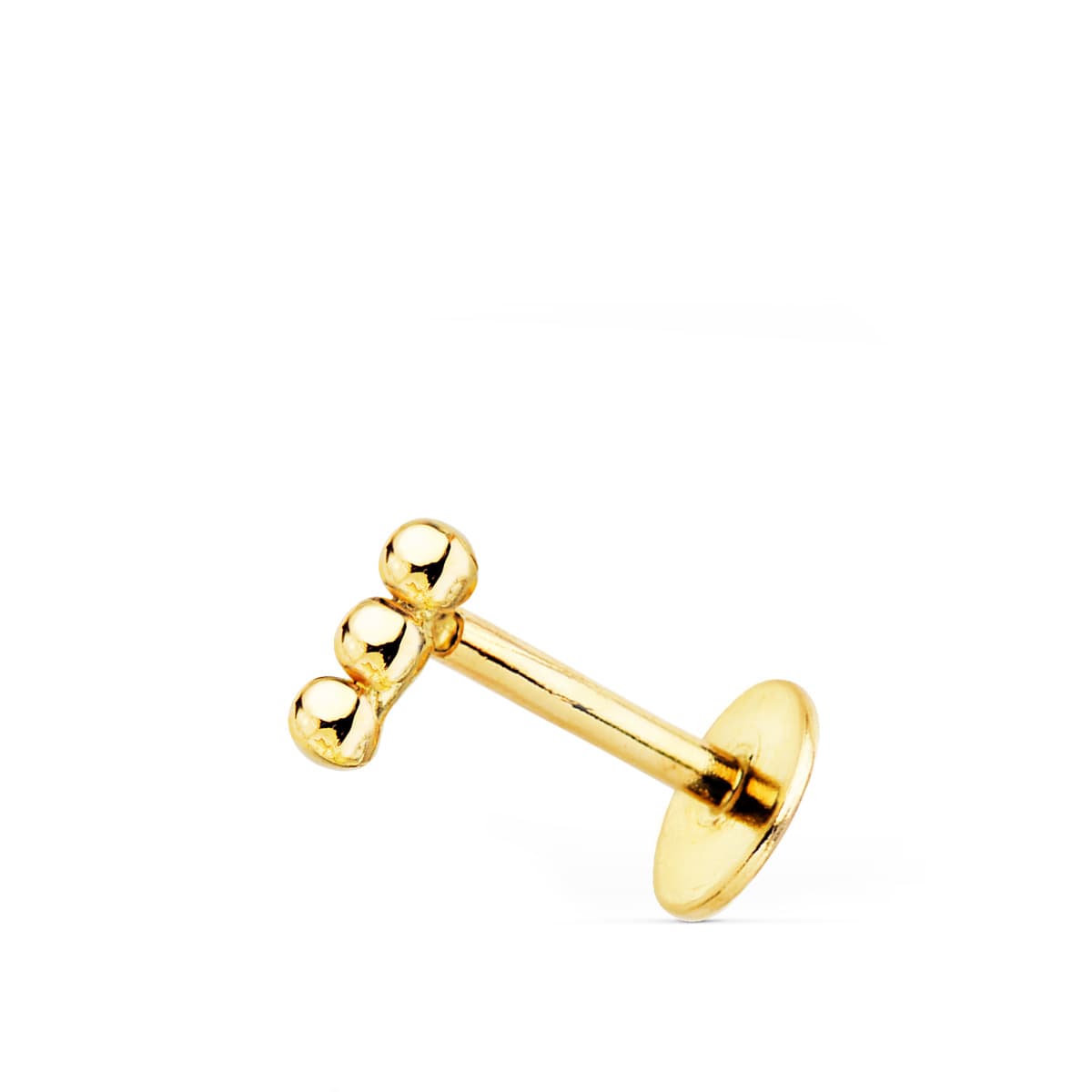 18K Yellow Gold Piercing 3 Smooth Balls 6X2 mm (unit)