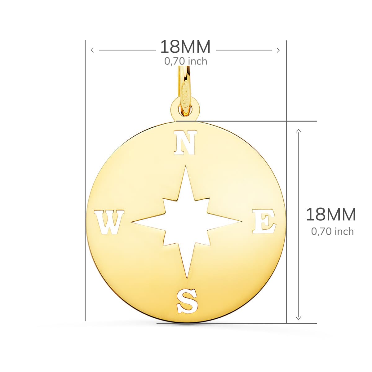 18K イエロー ゴールド ペンダント ローズ デ ヴァン プーリー オープン 18 mm