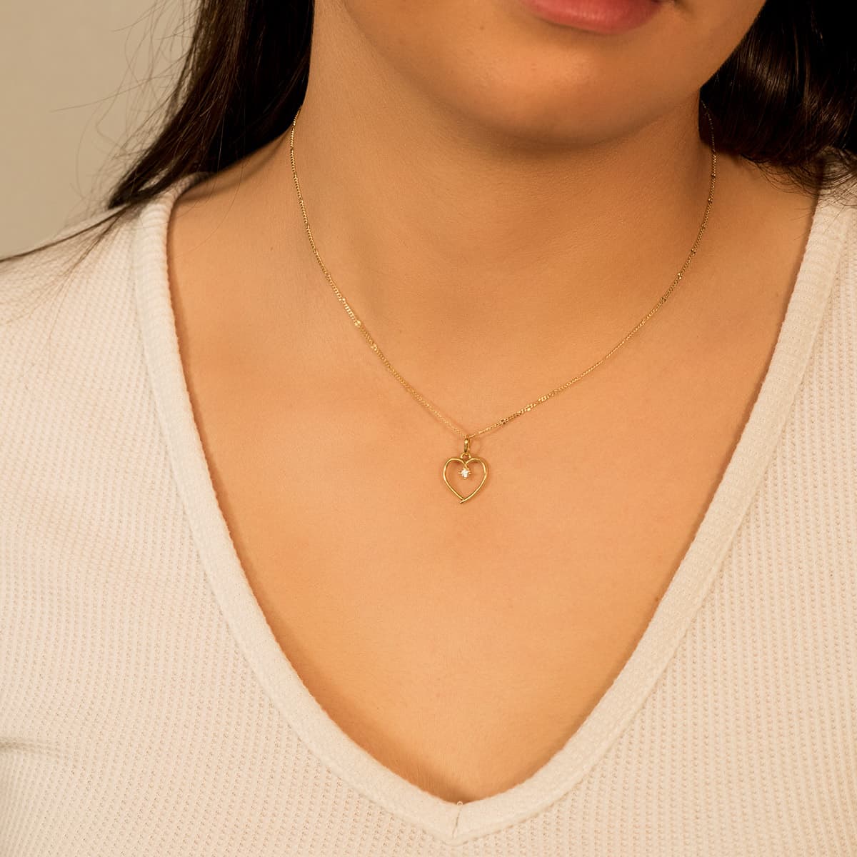 18K イエロー ゴールド ハート ペンダント