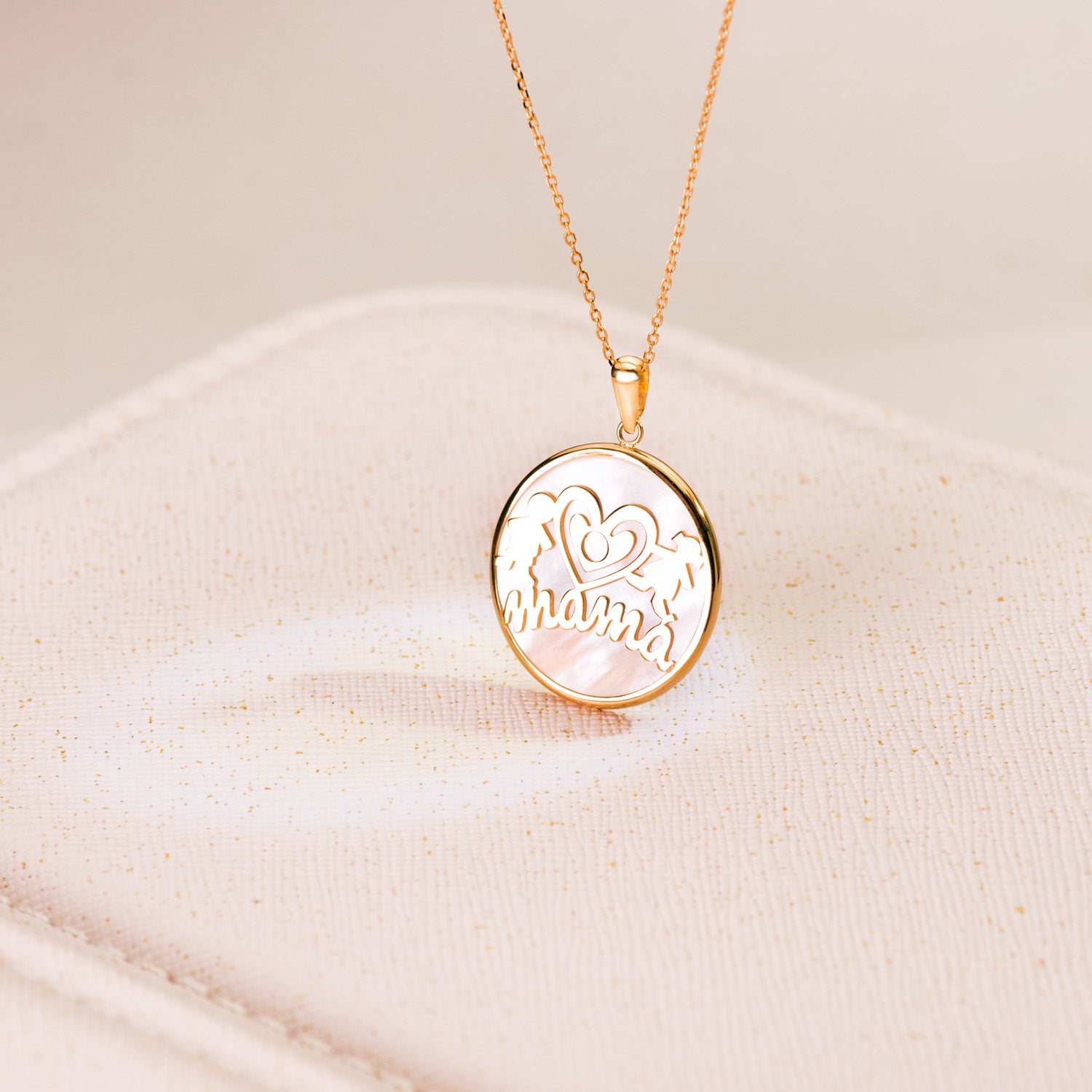 18K イエロー ゴールド ママ マザーオブパール ペンダント 20 mm